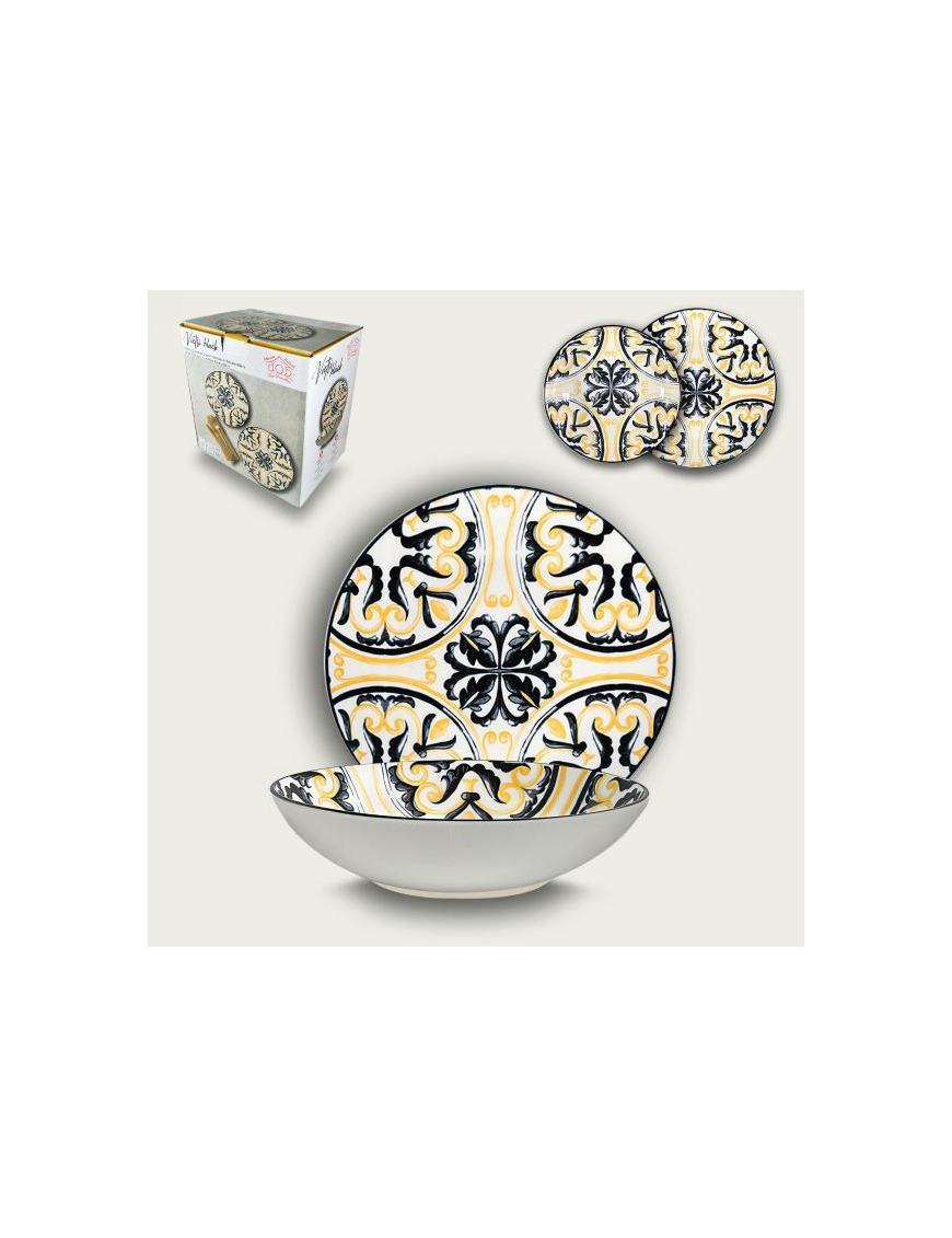 12-piece table service with black Vietri decoration