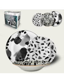 18-piece table service with Urban Black decoration