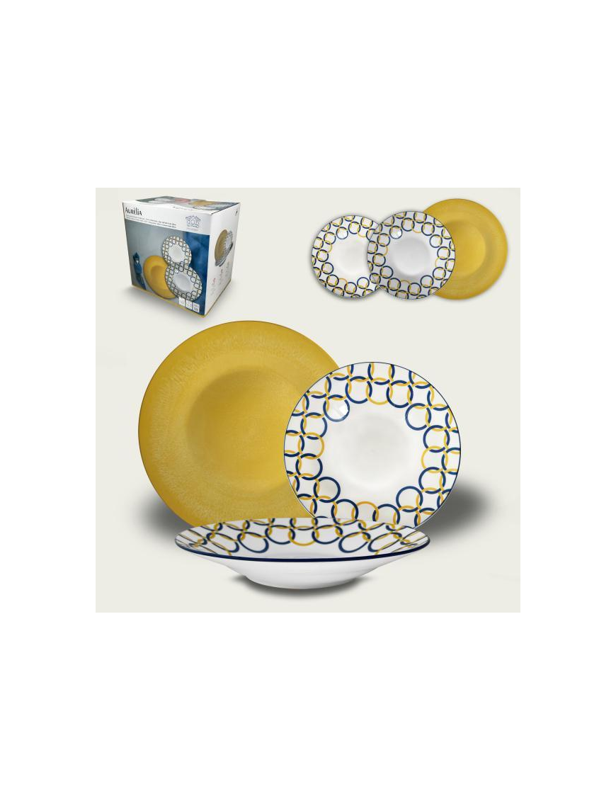 SERVIZIO TAVOLA 18pezzi DECORO AURELIA