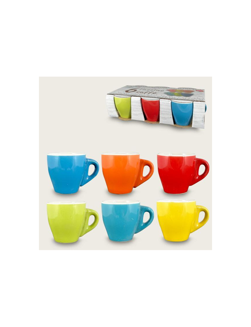 TAZZINE CAFFE' 6pezzi COLORATE
