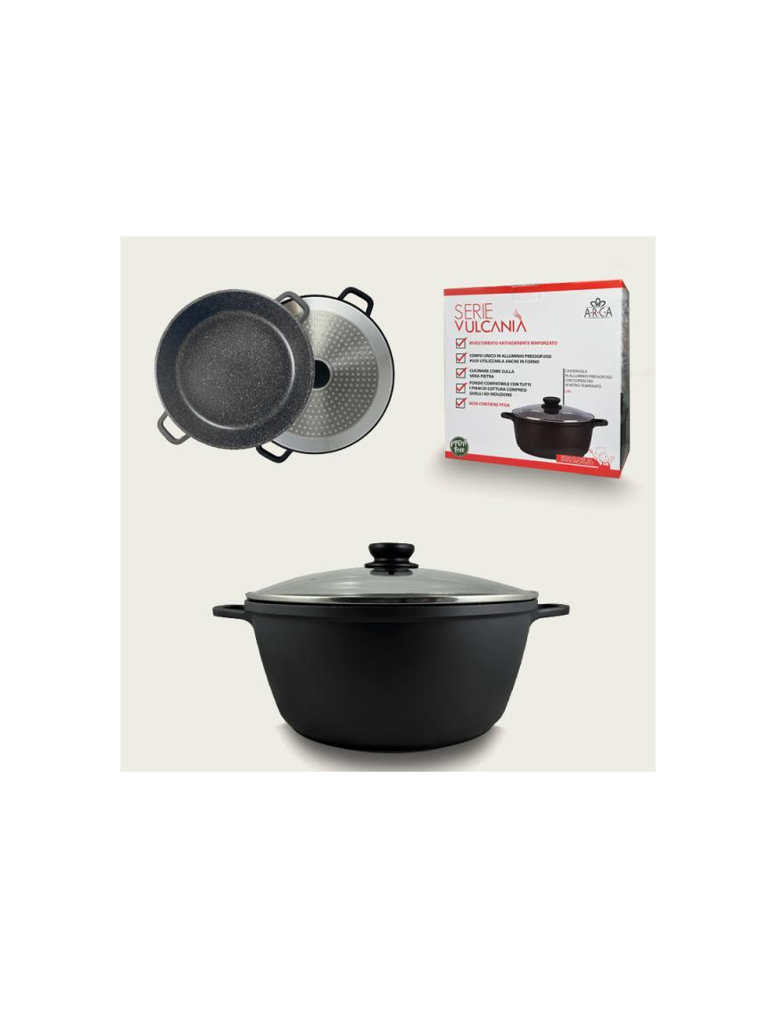 VULCANIA CASSEROLE 20cm WITH GLASS LID