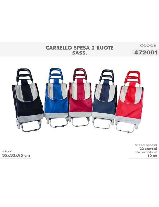 CARRELLO SPESA 2 RUOTE 35x28x95 CENTIMETRI