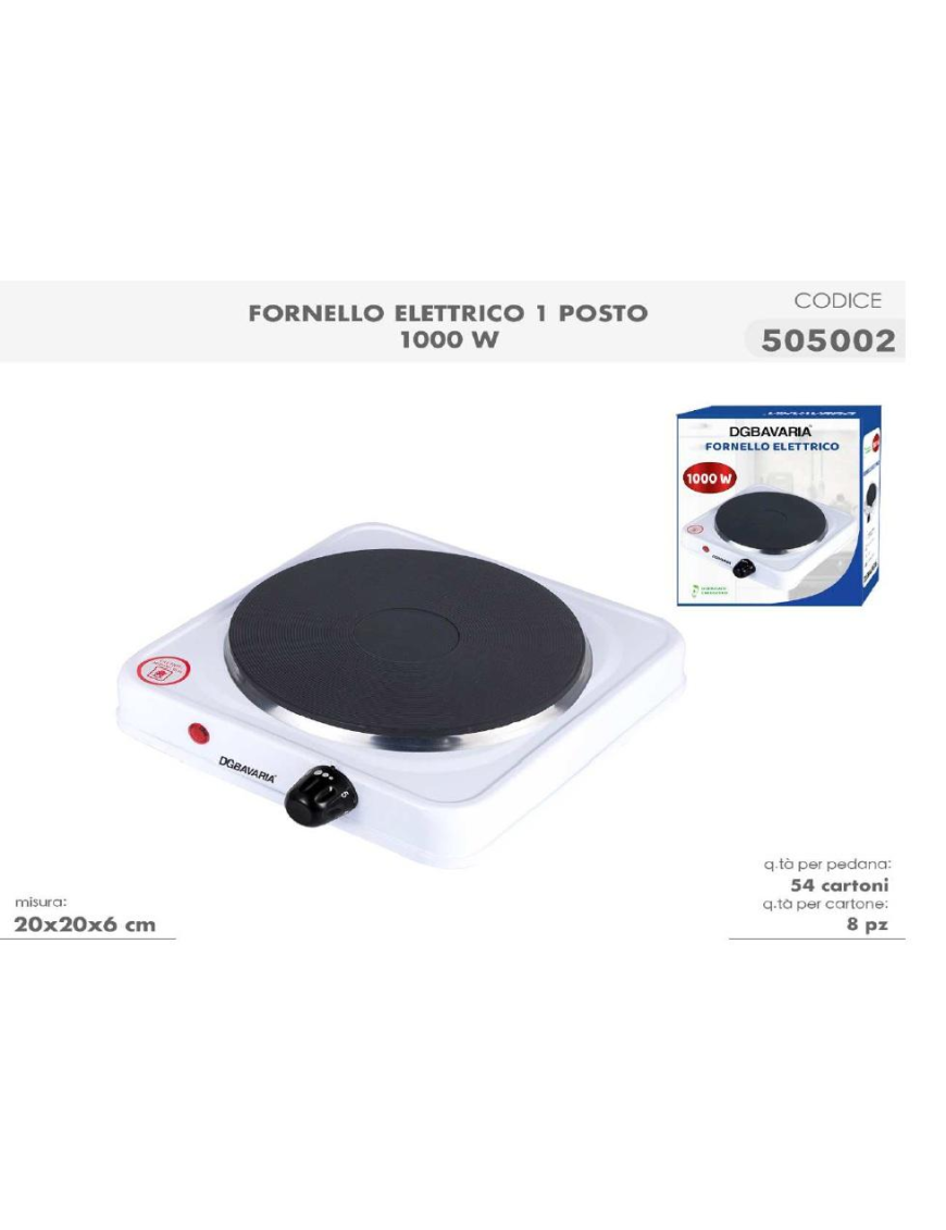 1000W ELECTRIC STOVE FOR 1 PLACE