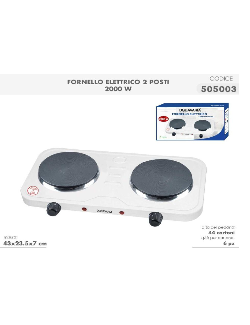 2000W ELECTRIC STOVE FOR 2 PLACES