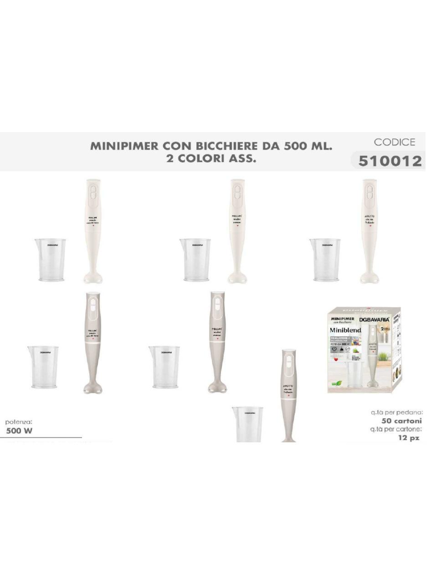 500W IMMERSION BLENDER WITH CUP