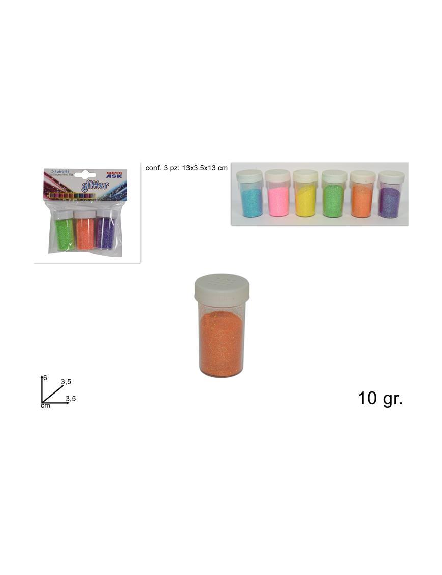 GLITTER TUBE 10 GRAMS 3 PIECES