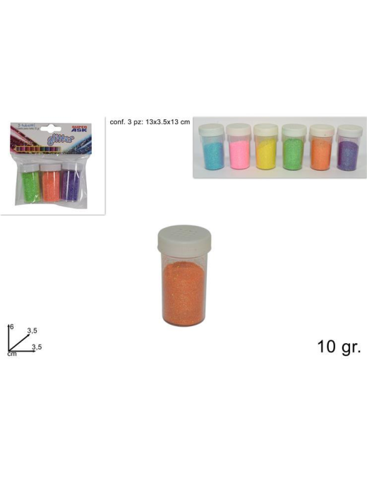 GLITTER TUBE 10 GRAMS 3 PIECES