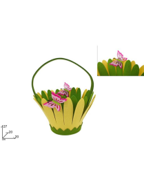 CESTINO CON FARFALLA E FIORE 20cm