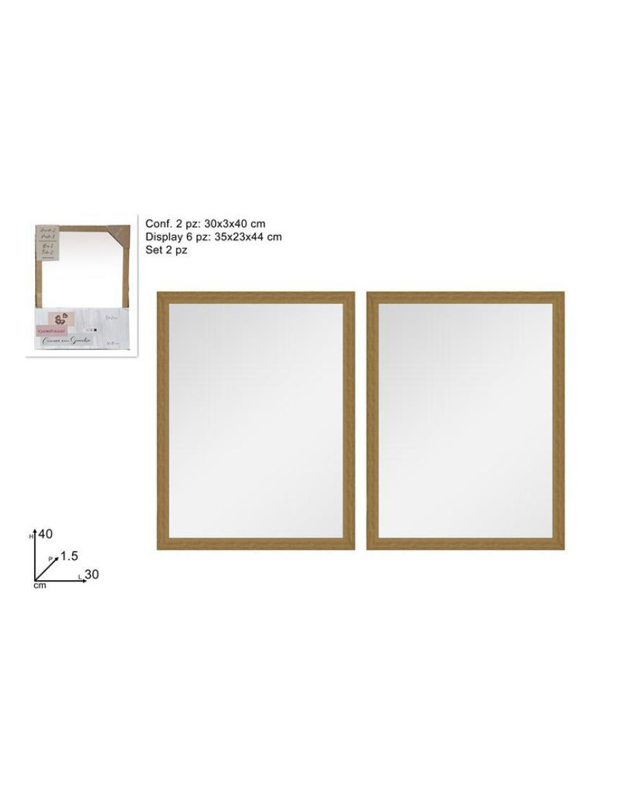 CORNICE SPECCHIO 30x40cm NATURALE 2pz