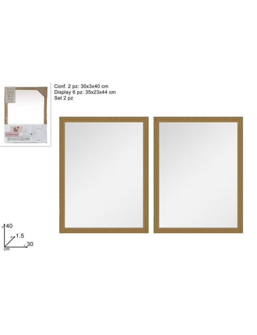 MIRROR FRAME 30x40cm NATURAL 2pcs