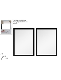 CORNICE SPECCHIO 30x40cm NERO 2pz