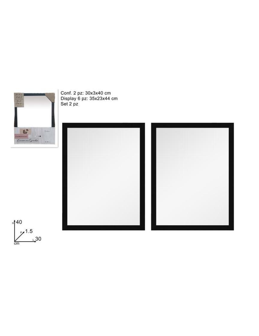 MIRROR FRAME 30x40cm BLACK 2pcs
