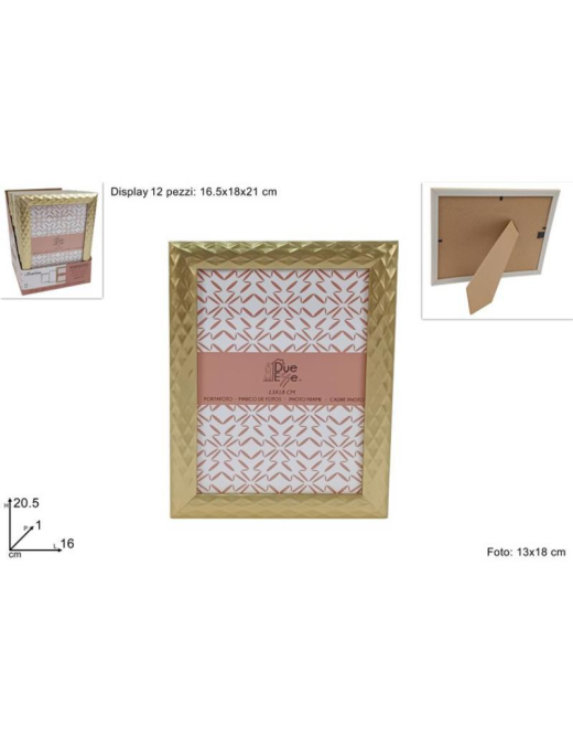 GOLD-COLOURED PHOTO FRAME 13x18cm