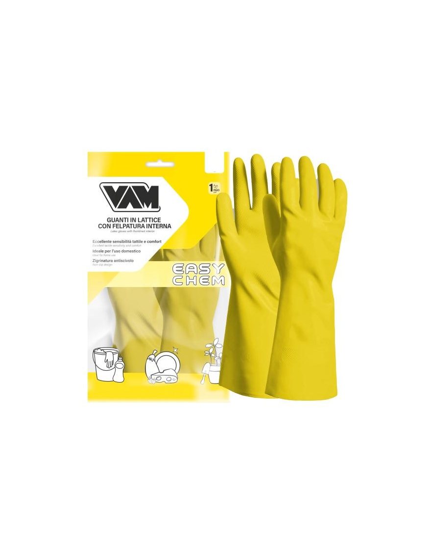 YELLOW FLEECE LATEX GLOVES