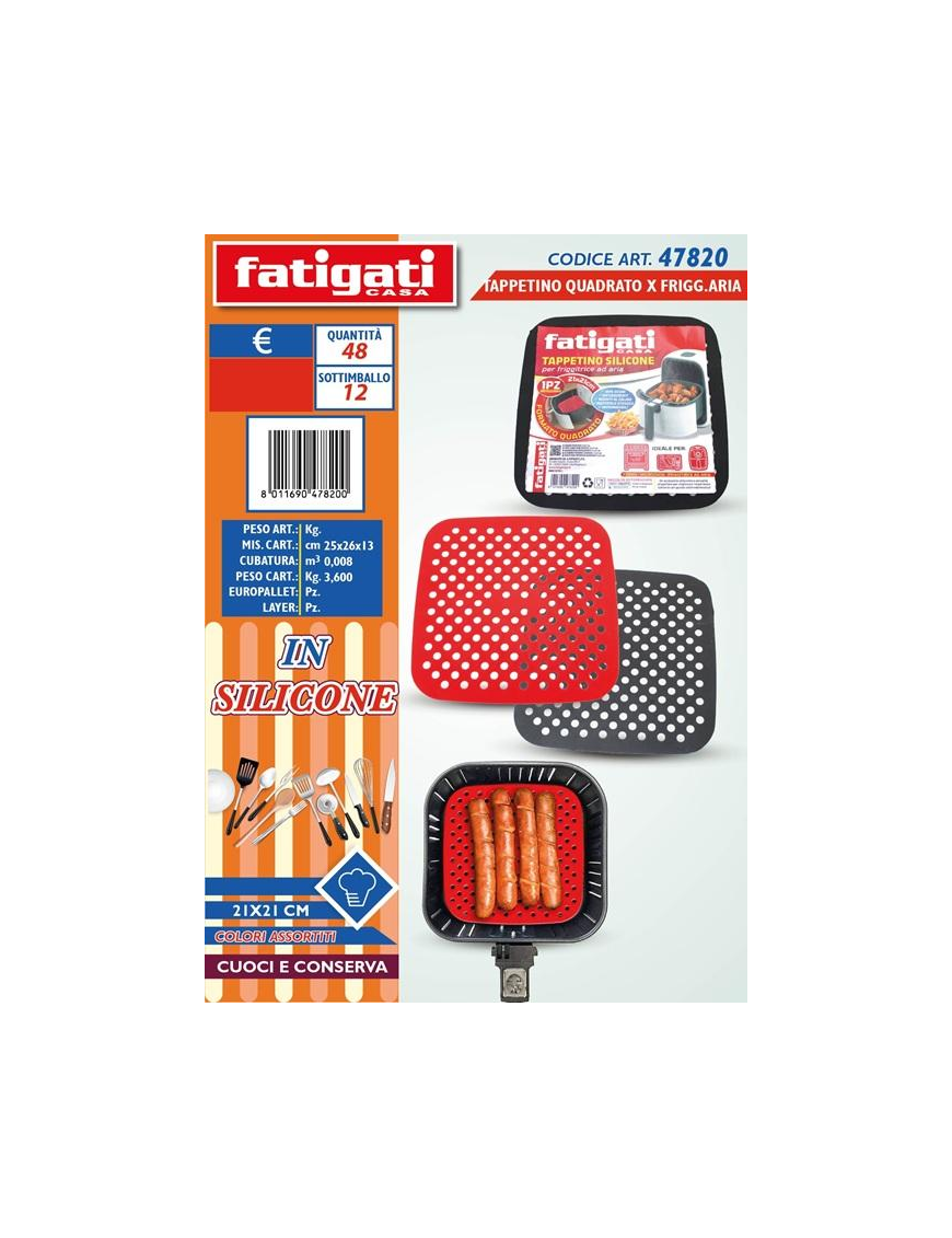 SQUARE SILICONE MAT FOR AIR FRYER