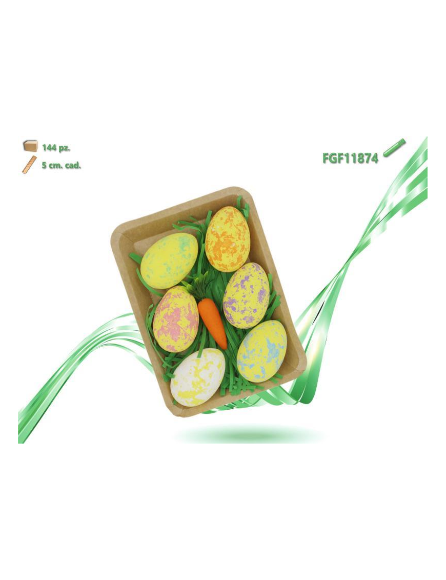5cm POLYSTYRENE EGGS 6 PIECES WITH BASKET