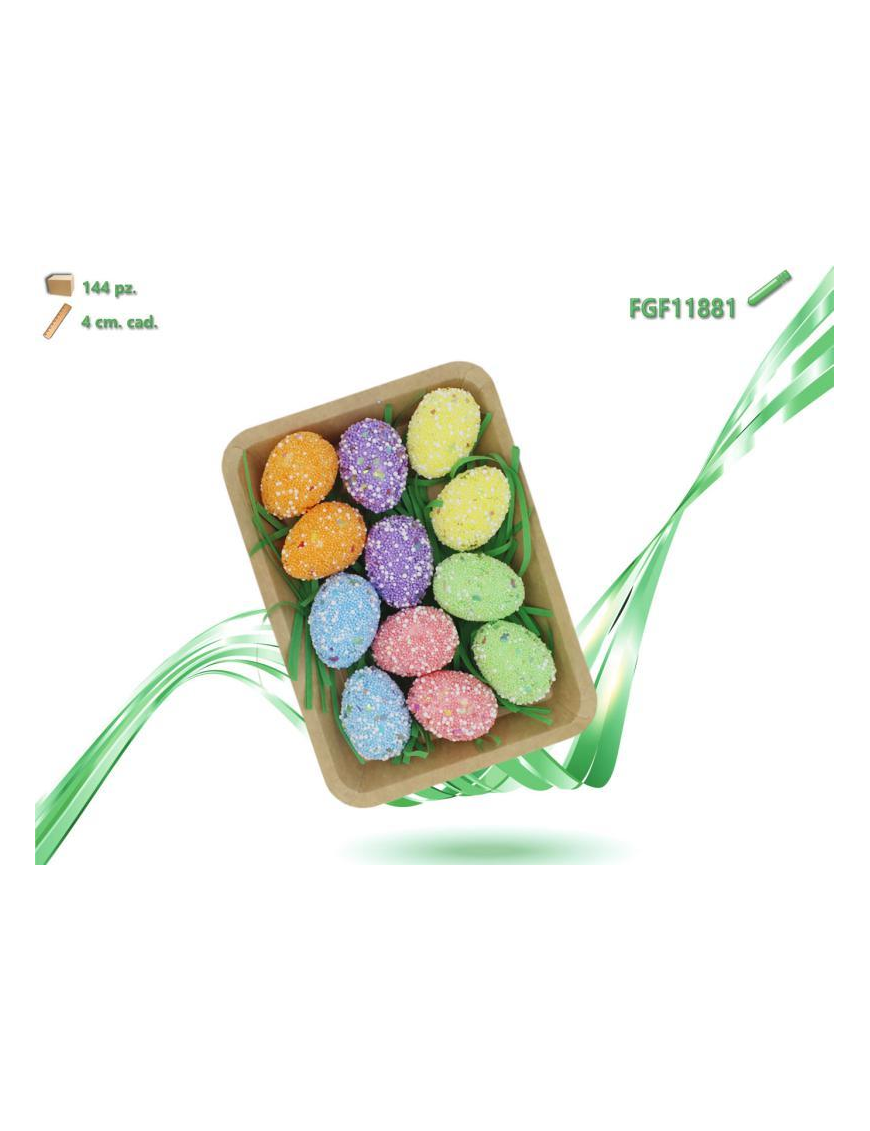 OVETTI POLISTIROLO 4cm 12 PEZZI CON CESTO