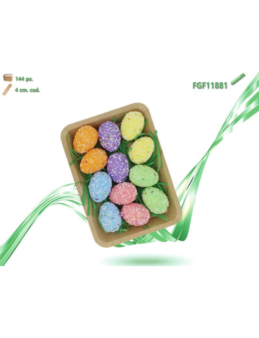 OVETTI POLISTIROLO 4cm 12 PEZZI CON CESTO