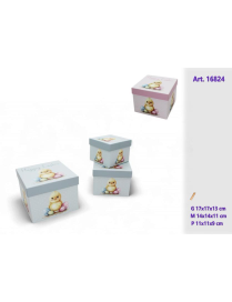 SCATOLE PASQUALI 3 PEZZI QUADRATE
