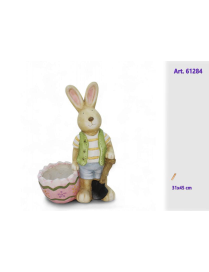RABBIT WITH BASKET BOY 31x45cm