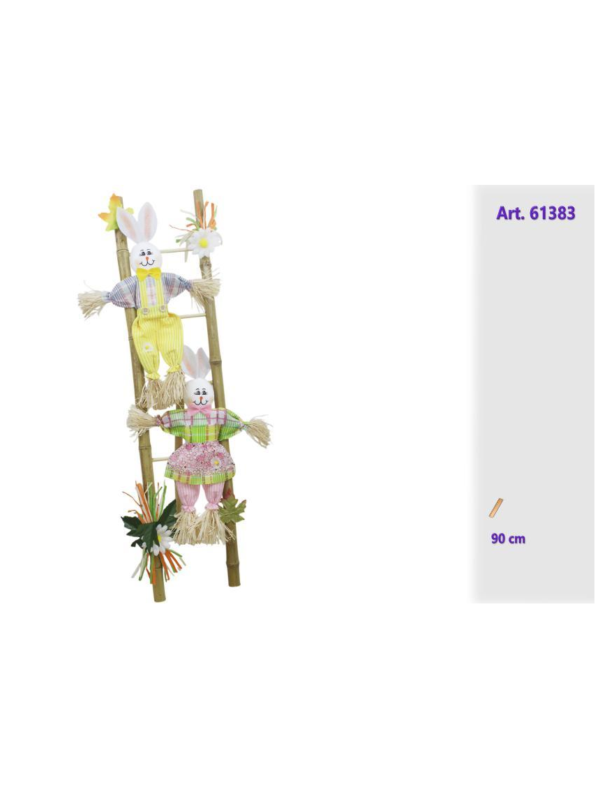 90cm RABBIT SCARECROW WITH LADDER