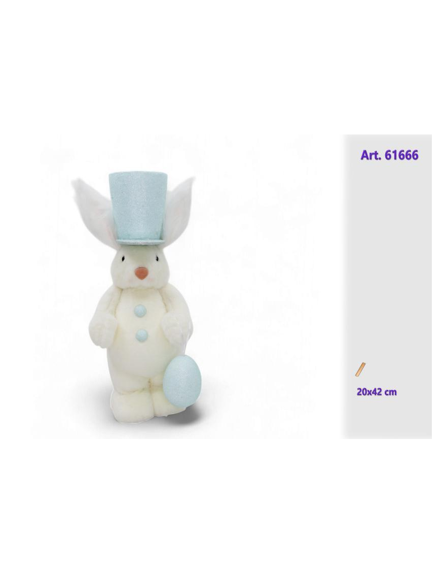 Polystyrene Rabbit, Assorted Colors, 20x42cm