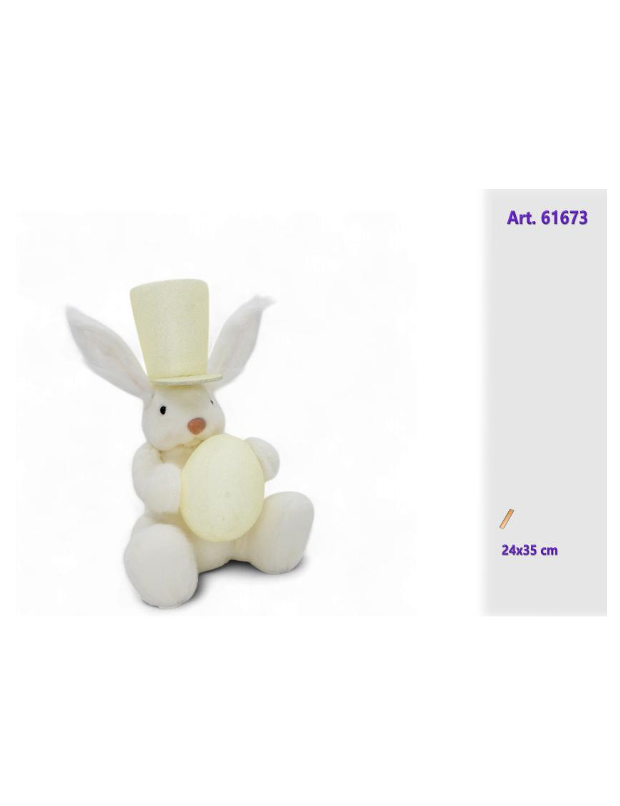 Polystyrene Rabbit, Assorted Colors, 24x35cm