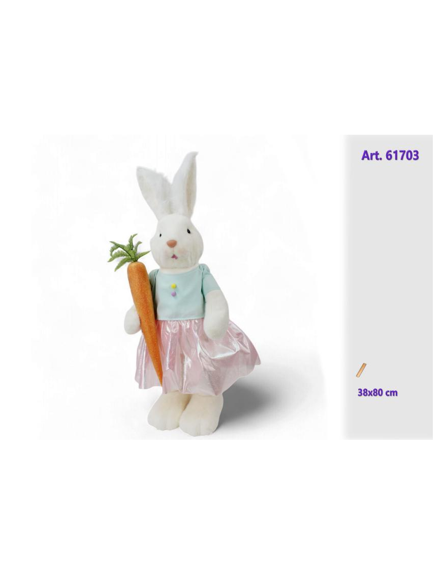 POLYSTYRENE RABBIT WITH CARROT GIRL 38x80