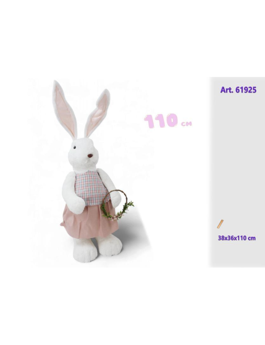POLYSTYRENE RABBIT 38x36x110cm GIRL