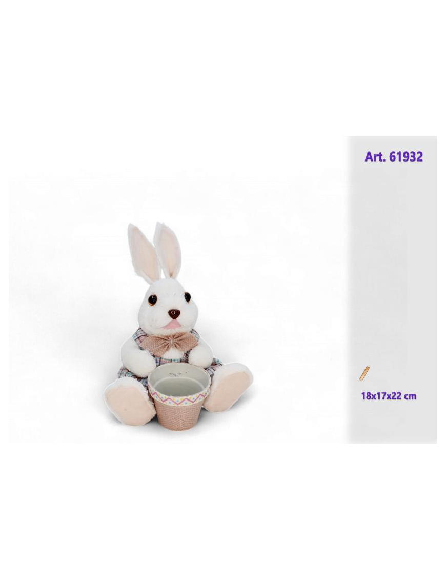 POLYSTYRENE RABBIT WITH 18x17x22cm JAR