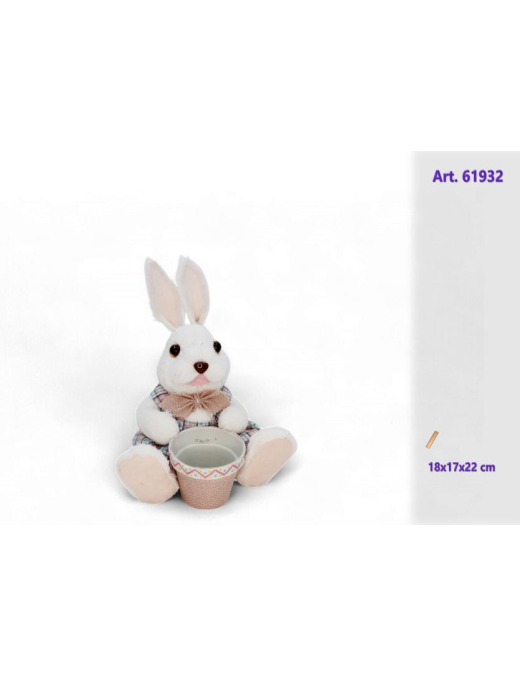 POLYSTYRENE RABBIT WITH 18x17x22cm JAR