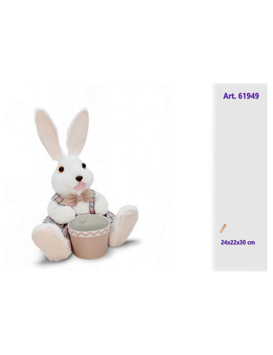 POLYSTYRENE RABBIT WITH JAR 24x22x30cm
