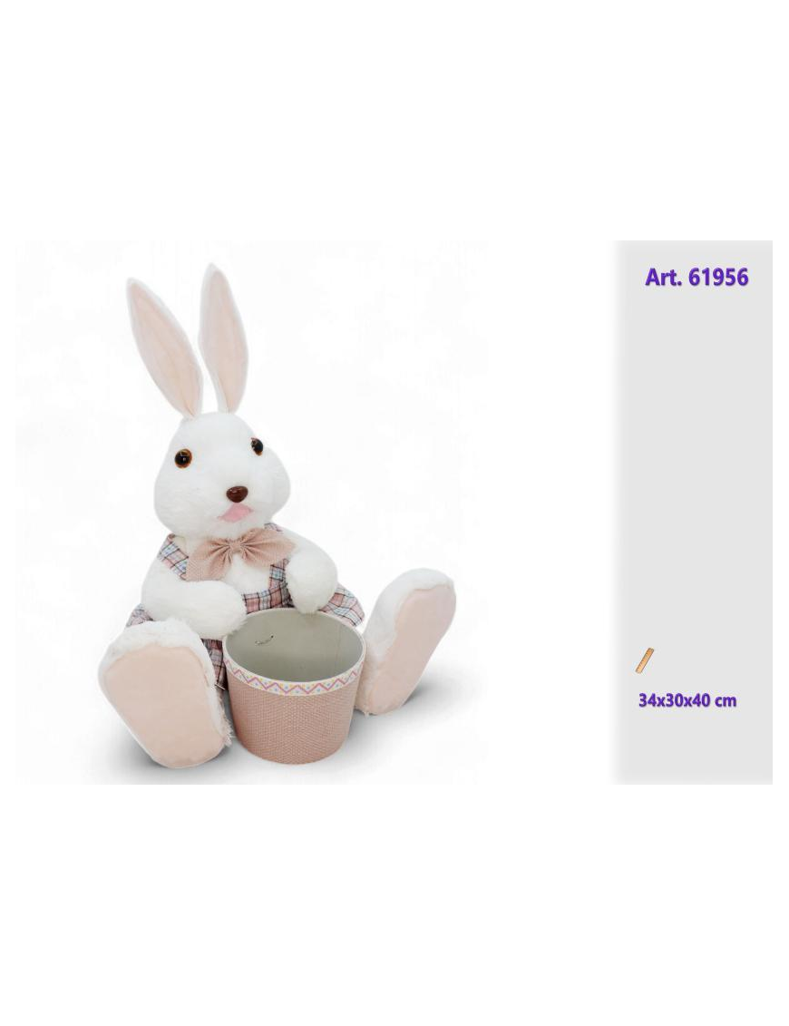 POLYSTYRENE RABBIT WITH JAR 34x30x40cm