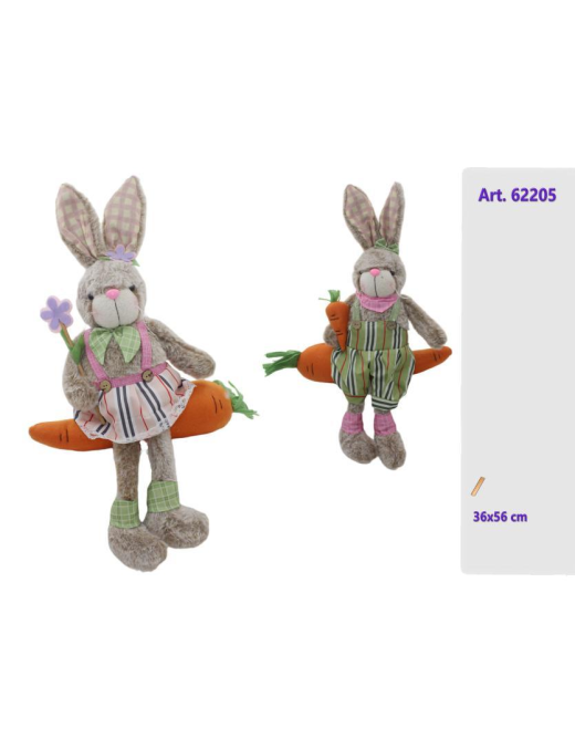 CONIGLIO PELUCHE DECORATIVO 36x56cm
