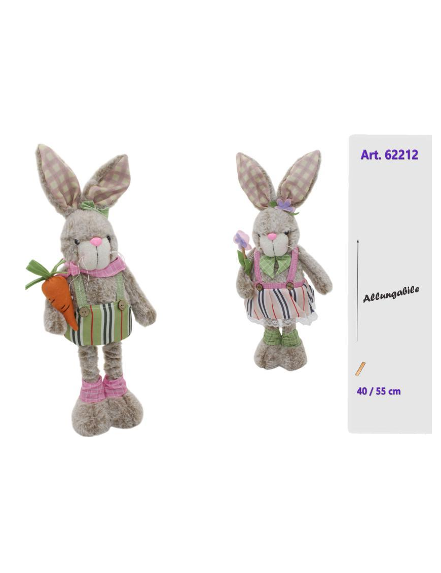 CONIGLIO PELUCHE 40/55cm ALLUNGABILE