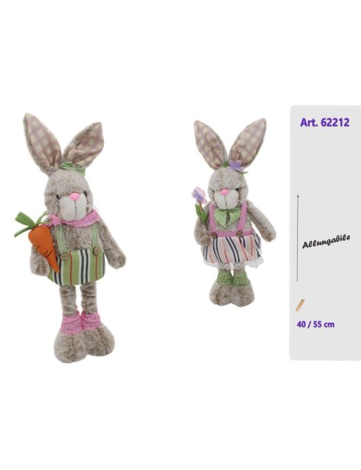 EXTENDABLE 40/55cm PLUSH RABBIT