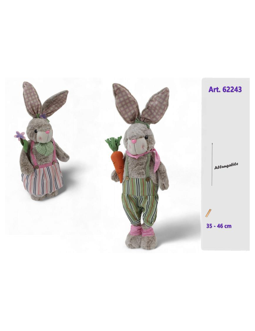 CONIGLIO PELUCHE 46cm ALLUNGABILE