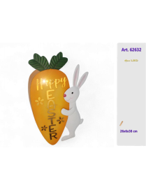 RABBIT WITH CARROT AND LED 26x38cm