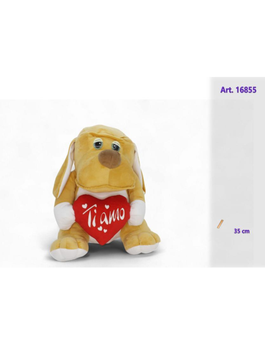CANE PELUCHE CON CUORE 35cm