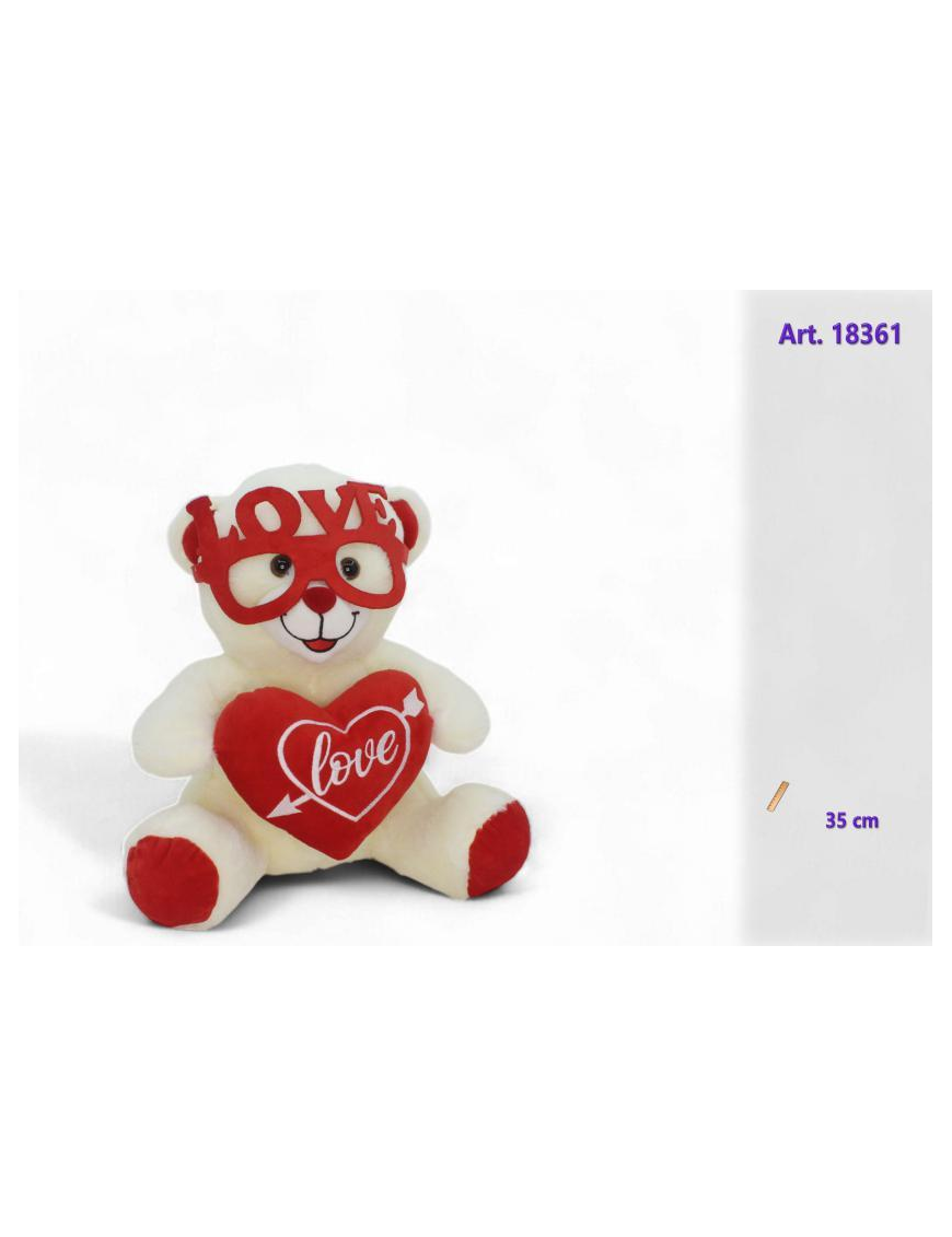 ORSETTO PELUCHE CON OCCHIALI 35cm