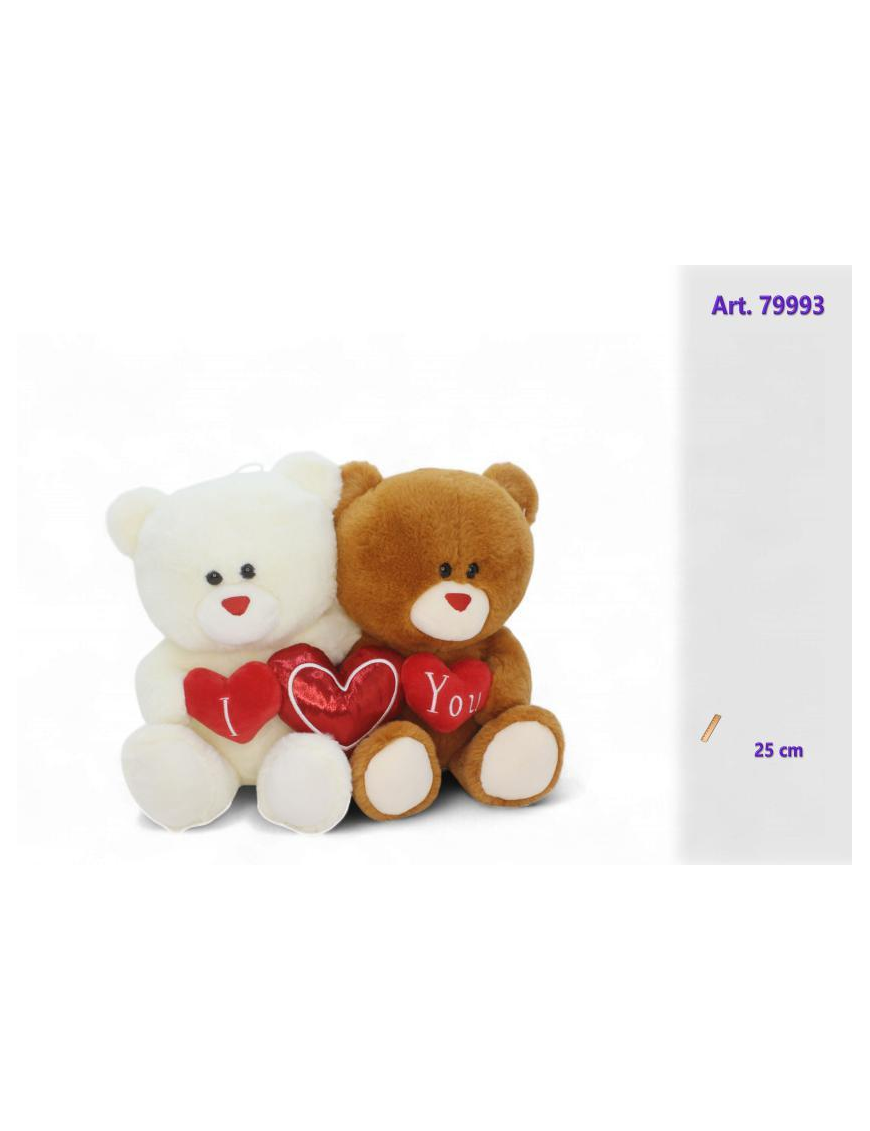 PLUSH BEARS COUPLE WITH HEART 25cm