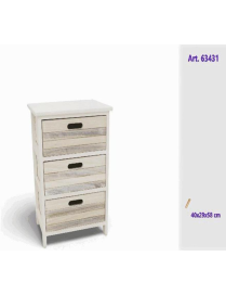 MOBILETTO LEGNO 40x29x58cm 3CASSETTI