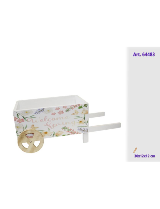 WOODEN LINE PLANT CART 30x12x12cm