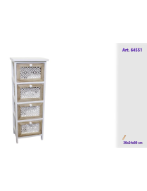 LINEA LEGNO CASSETTIERA 30x24x80cm 4CASSETTI