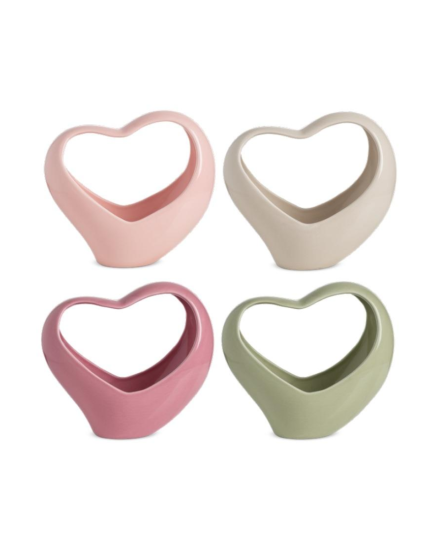 VASO CUORE 16x7x15cm COLORI ASSORTITI