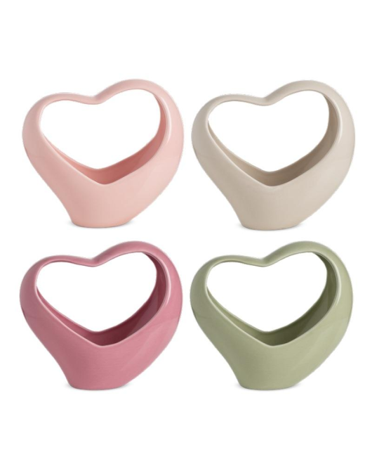 HEART VASE 16x7x15cm ASSORTED COLORS