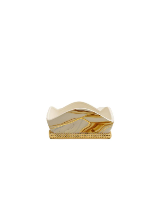 GOLD MARBLE LINE NAPKIN HOLDER 21cm