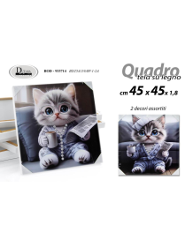 QUADRO GATTINI 45x45x1,8cm