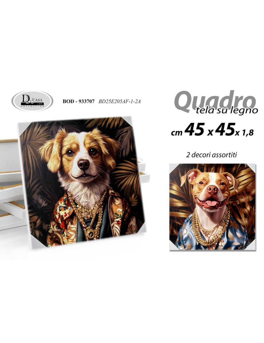 QUADRO CANI 45x45x1,8cm
