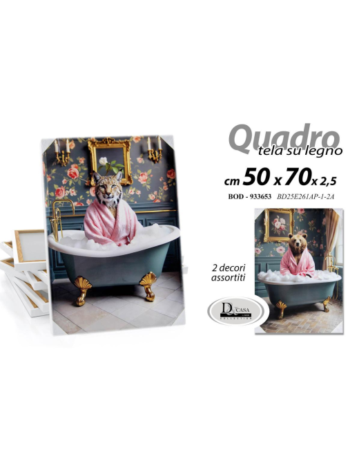 QUADRO ANIMALI 50x70x2,5cm